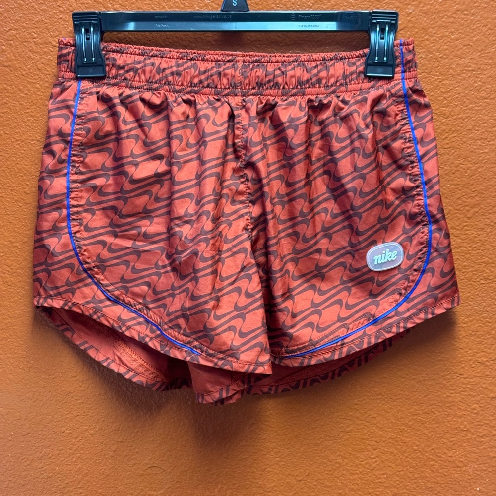 Nike Red Athletic Shorts with Blue Accents